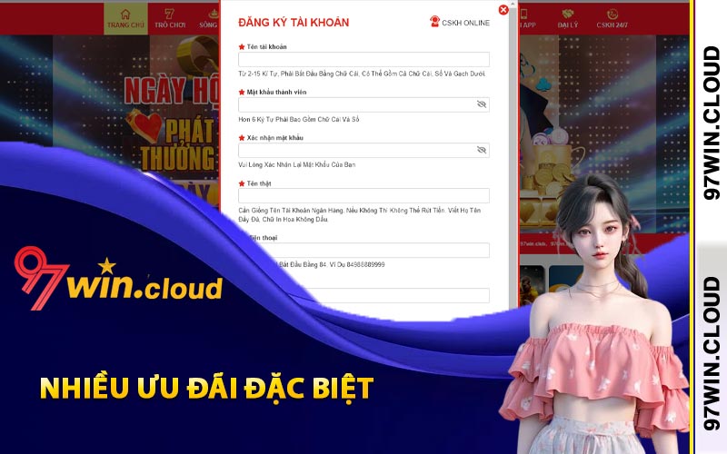 Đăng Ký 97Win Cho Tân Binh Thao Tác Nhanh Nhận 97k 5 Nhiều ưu đãi đặc biệt